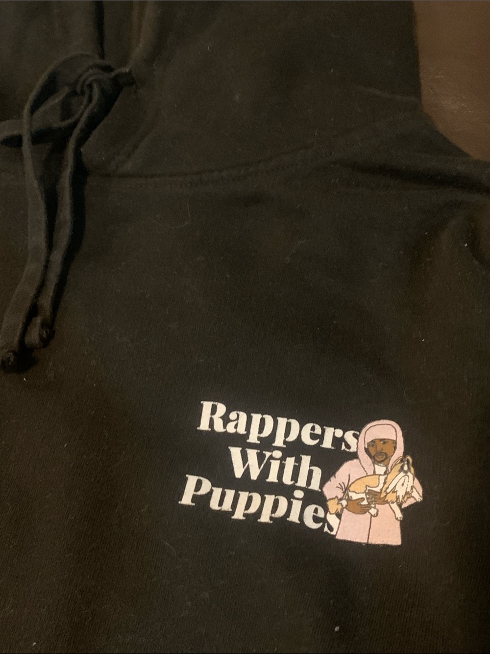 Black "Rappers With Puppies" Logo Hoodie